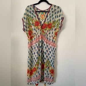 Johnny Was Floral Midi Dress M